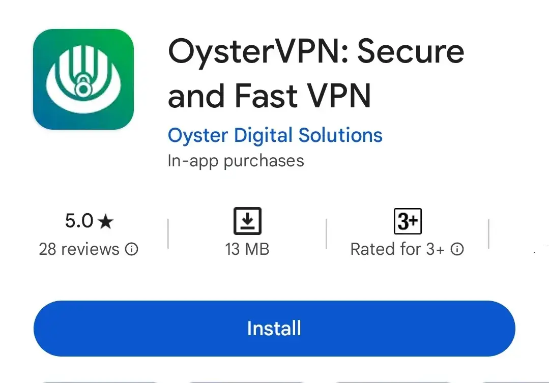 OysterVPN Install the Android App on Play Store